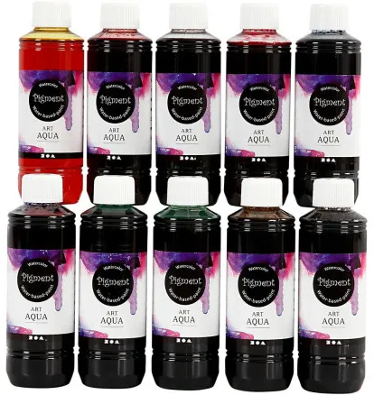Liquid watercolour paint, assorted colours, 250 ml/10 pcs.